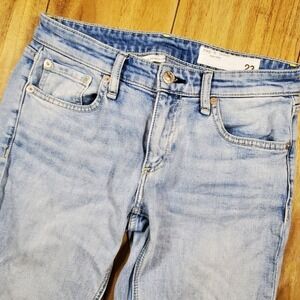 Rag Bone Boyfriend Jeans Dre Low Rise Slim Womens Size 23 Light Wash Distressed